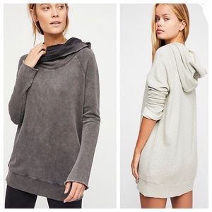 Free people long slim hoodie